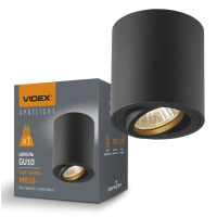 Світильник точковий Videx під лампу GU10 накладний Чорний (VL-SPF12A-B) Diawest
