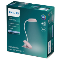 Настільна лампа Philips LED Reading Desk lamp Donutclip 3W, 4000K, 1200mAh (Lithium battery), рожевий (929003179627) Diawest