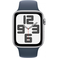 Смарт-годинник Apple Watch SE 2023 GPS 44mm Silver Aluminium Case with Storm Blue Sport Band - S/M (MREC3QP/A) Diawest