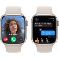 Смарт-часы Apple Watch Series 9 GPS 41mm Starlight Aluminium Case with Starlight Sport Band - M/L (MR8U3QP/A) Diawest