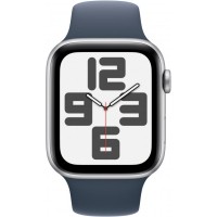 Смарт-часы Apple Watch SE 2023 GPS 44mm Silver Aluminium Case with Storm Blue Sport Band - M/L (MREE3QP/A) Diawest