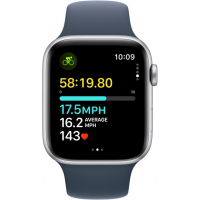 Смарт-часы Apple Watch SE 2023 GPS 44mm Silver Aluminium Case with Storm Blue Sport Band - M/L (MREE3QP/A) Diawest
