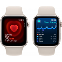 Смарт-часы Apple Watch SE 2023 GPS 44mm Starlight Aluminium Case with Starlight Sport Band - M/L (MRE53QP/A) Diawest