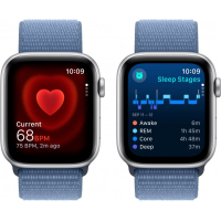 Смарт-часы Apple Watch SE 2023 GPS 44mm Silver Aluminium Case with Winter Blue Sport Loop (MREF3QP/A) Diawest