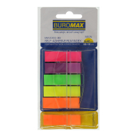 Стикер-закладка Buromax Plastic bookmarks 45x12mm, 6*40 шт, neon (BM.2303-98А) Diawest