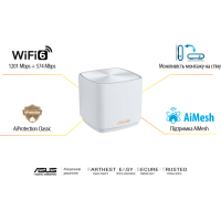Точка доступа Wi-Fi ASUS XD4 Plus 1pk White (90IG07M0-MO3C00) Diawest