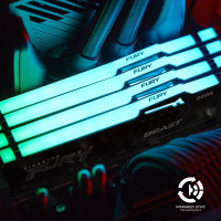 Модуль пам'яті для комп'ютера DDR5 16GB (2x8GB) 5200 MHz Beast RGB Kingston Fury (ex.HyperX) (KF552C36BBEAK2-16) Diawest