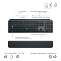 Комплект Logitech MX Keys S Plus Palmrest Wireless UA Graphite (920-011614) Diawest