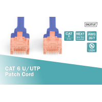 Патч-корд 10м, CAT 6 UTP, AWG 26/7, Cu, LSZH, blue Digitus (DK-1617-100/B) Diawest