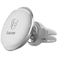Універсальний автотримач Baseus Magnetic with cable clip (на решітку) silver (SUGX-A0S) Diawest