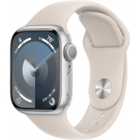 Смарт-годинник Apple Watch Series 9 GPS 41mm Silver Aluminium Case with Storm Blue Sport Band - S/M (MR903QP/A) Diawest