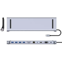 Порт-реплікатор Dynamode 11-in-1 USB-C to HDTV 4K/30Hz, VGA, 1хUSB3.0, RJ45, Type-C PD, Audio, SD/MicroSD (BYL-2003) Diawest