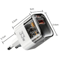 Зарядний пристрій Proda Azeada PD-A88 33W GAN White (PD-A88-WH) Diawest
