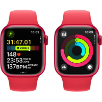 Смарт-годинник Apple Watch Series 9 GPS 41mm (PRODUCT)RED Aluminium Case with (PRODUCT)RED Sport Band - S/M (MRXG3QP/A) Diawest