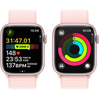 Смарт-годинник Apple Watch Series 9 GPS 41mm Pink Aluminium Case with Light Pink Sport Loop (MR953QP/A) Diawest