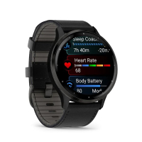 Смарт-годинник Garmin Venu 3, Black + Slate, Leather, GPS (010-02784-52) Diawest