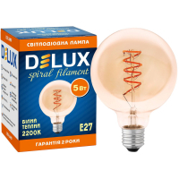 Лампочка Delux Globe G95 5Вт E27 2200К amber spiral filament (90018166) Diawest