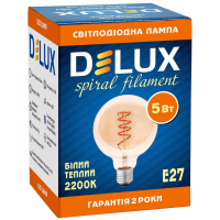Лампочка Delux Globe G95 5Вт E27 2200К amber spiral filament (90018166) Diawest