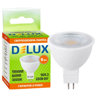 Лампочка Delux JCDR 6Вт 3000K 220В GU5.3 (90019264) Diawest