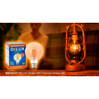 Лампочка Delux Globe G95 6Вт E27 2700К amber filament (90016727) Diawest
