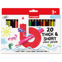 Олівці кольорові Bruynzeel 20 кольорів товсті короткі + стругачка для олівців (8712079420888) Diawest