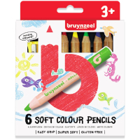 Олівці кольорові Bruynzeel 6 кольорів м'які + стругачка для олівців (8712079420895) Diawest