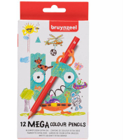 Олівці кольорові Bruynzeel Mega Colour товсті в картонній коробці 12 шт (8712079434441) Diawest