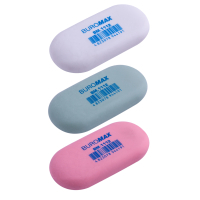 Гумка Buromax овальна, 49x23x9 мм синт.каучук, асорті кольорів (BM.1112) (продається по 60 шт) Diawest