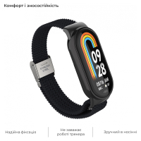 Ремінець до фітнес браслета Armorstandart Braided Solo Loop для Xiaomi Mi Band 8 Black (ARM69925) Diawest