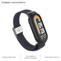 Ремінець до фітнес браслета Armorstandart Braided Solo Loop для Xiaomi Mi Band 8 Charcoal (ARM69928) Diawest