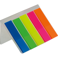 Стікер-закладка Buromax Plastic bookmarks 45x12mm, 5*25шт, neon (BM.2302-98) Diawest