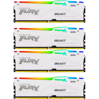 Модуль пам'яті для комп'ютера DDR5 128GB (4x32GB) 5600 MHz FURY Beast RGB White Kingston Fury (ex.HyperX) (KF556C40BWAK4-128) Diawest