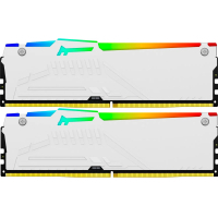 Модуль пам'яті для комп'ютера DDR 64GB (2x32GB) 5200 MHz FURY Beast White RGB Kingston Fury (ex.HyperX) (KF552C40BWAK2-64) Diawest