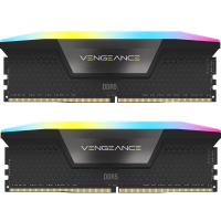 Модуль пам'яті для комп'ютера DDR5 64GB (2x32GB) 5600 MHz Vengeance RGB Black Corsair (CMH64GX5M2B5600C40) Diawest