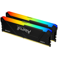 Модуль пам'яті для комп'ютера DDR4 32GB (2x16GB) 3733 MHz Beast Black RGB Kingston Fury (ex.HyperX) (KF437C19BB12AK2/32) Diawest