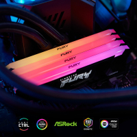 Модуль пам'яті для комп'ютера DDR4 32GB (2x16GB) 3733 MHz Beast Black RGB Kingston Fury (ex.HyperX) (KF437C19BB12AK2/32) Diawest