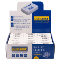 Гумка Buromax М прямокутна 32x22x8 мм біла (BM.1117) (продається по 60 шт) Diawest