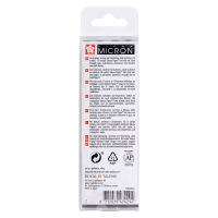 Лайнер Sakura Набір Pigma Micron 4 шт, (0.1/0.5/10/лінер-пензель Pigma Brush), Сірий (8712079474294) Diawest