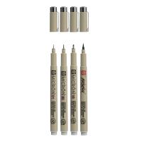 Лайнер Sakura Набір Pigma Micron 4 шт, (0.1/0.5/10/лінер-пензель Pigma Brush), Світло-сірий (8712079474287) Diawest