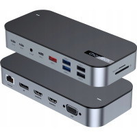 Концентратор Choetech USB-C 15-in-1 HDMI/PD/CR/LAN/USB-A/USB-C/AUX/VGA/DP (HUB-M52-GY) Diawest