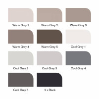 Маркер Winsor&Newton набір двосторонніх маркерів Brushmarker Сірий, 12 шт (884955043301) Diawest