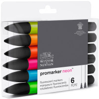 Маркер Winsor&Newton набір двосторонніх маркерів Неон, 6 шт (884955070611) Diawest