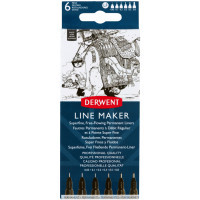 Лайнер Derwent набір Line Maker Black 6 шт, чорні (5028252595803) Diawest