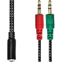 Перехідник XoKo AC-007 2x3.5-мм jack(F) - 3.5-мм 4pin jack(M) (XOKO AC-007) Diawest