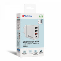 Зарядний пристрій Verbatim USB 30W PD3.0 4-ports white (49701) Diawest