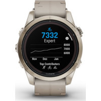 Смарт-годинник Garmin fenix 7S Pro Saph Solar, Sft Gld SS w/Lmestn Lthr, Excl, GPS (010-02776-30) Diawest