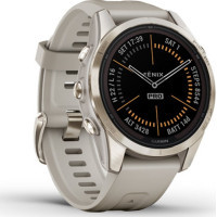 Смарт-годинник Garmin fenix 7S Pro Saph Solar, Sft Gld SS w/Lmestn Lthr, Excl, GPS (010-02776-30) Diawest