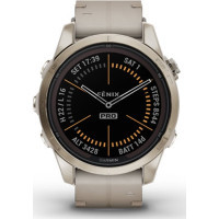 Смарт-годинник Garmin fenix 7S Pro Saph Solar, Sft Gld SS w/Lmestn Lthr, Excl, GPS (010-02776-30) Diawest