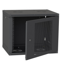 Шафа настінна Ipcom 9U, 600*450, перфорація, RAL9005 (СН-9U-060х045-ДП-9005) Diawest