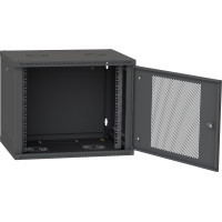 Шафа настінна Ipcom 9U, 600*450, перфорація, RAL9005 (СН-9U-060х045-ДП-9005) Diawest